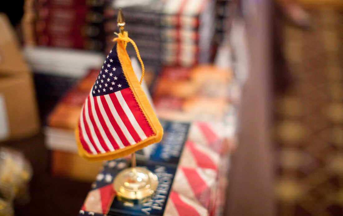 American flag at the Road to Majority conference on Friday.