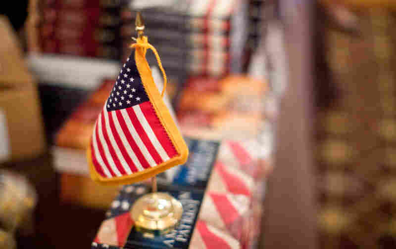 American flag at the Road to Majority conference on Friday.