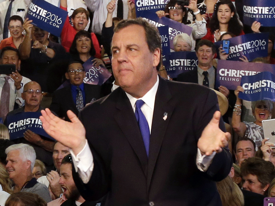 New Jersey Gov. Chris Christie has promised to "tell it like it is" during his presidential campaign. (Mel Evans/AP)