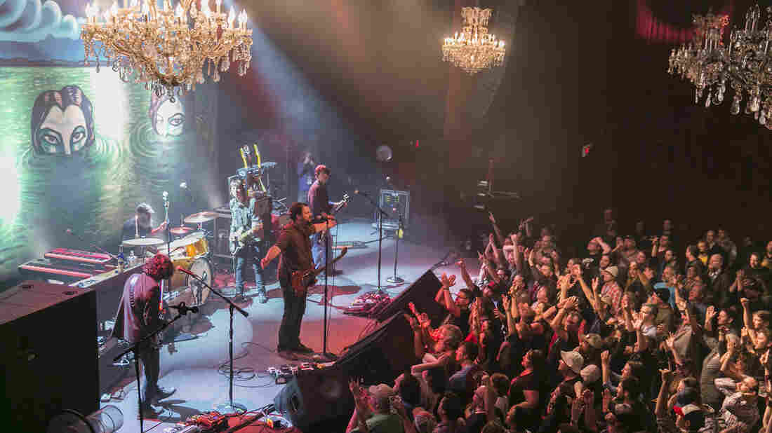 Drive-By Truckers on stage at the Fillmore Auditorium in San Francisco, where It's Great To Be Alive! was recorded.