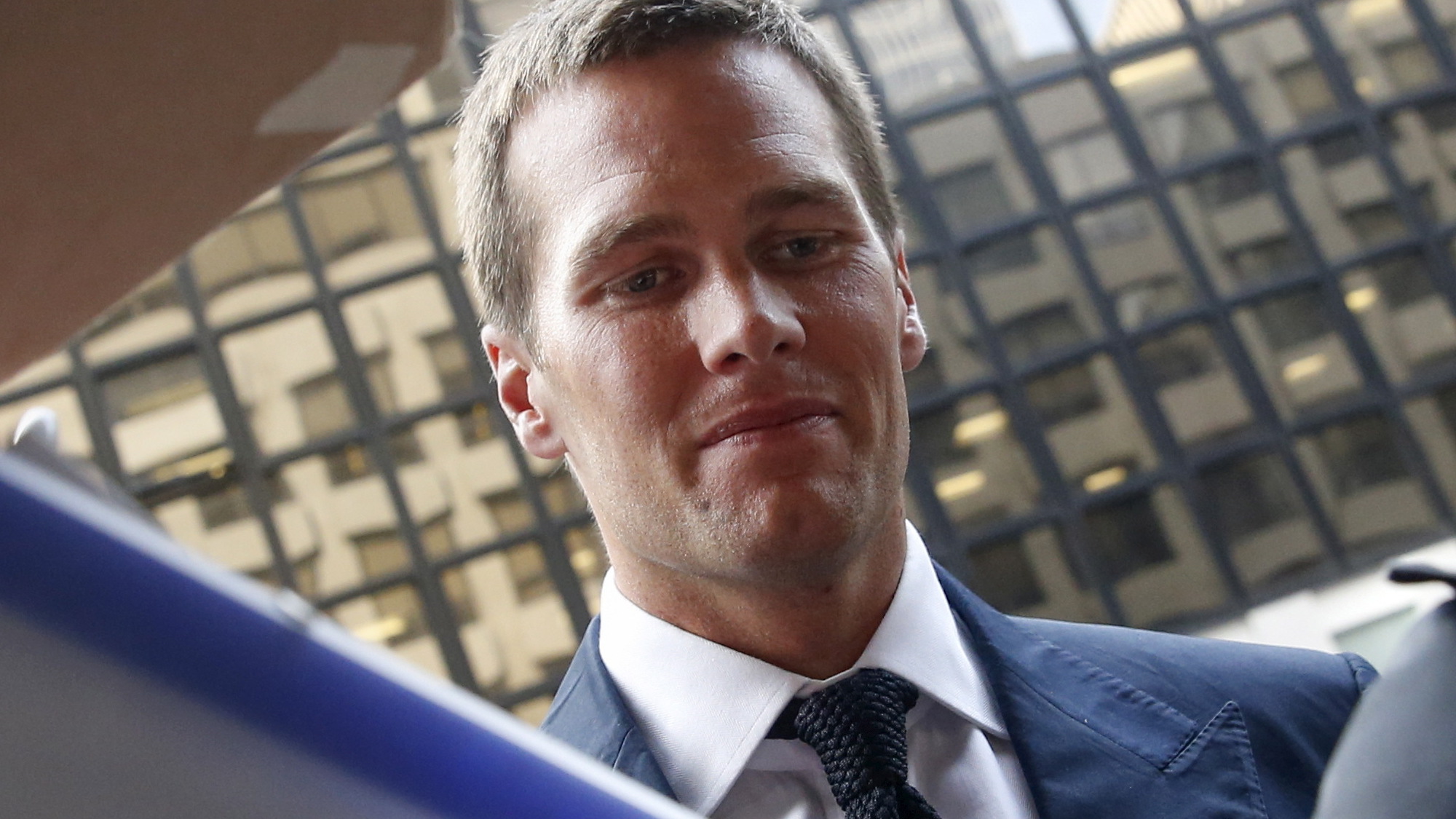 New England Patriots quarterback Tom Brady, seen here arriving at NFL headquarters last month, sought to destroy evidence in the &quot;deflategate&quot; incident, says NFL Commissioner Roger Goodell. (Reuters /Landov)