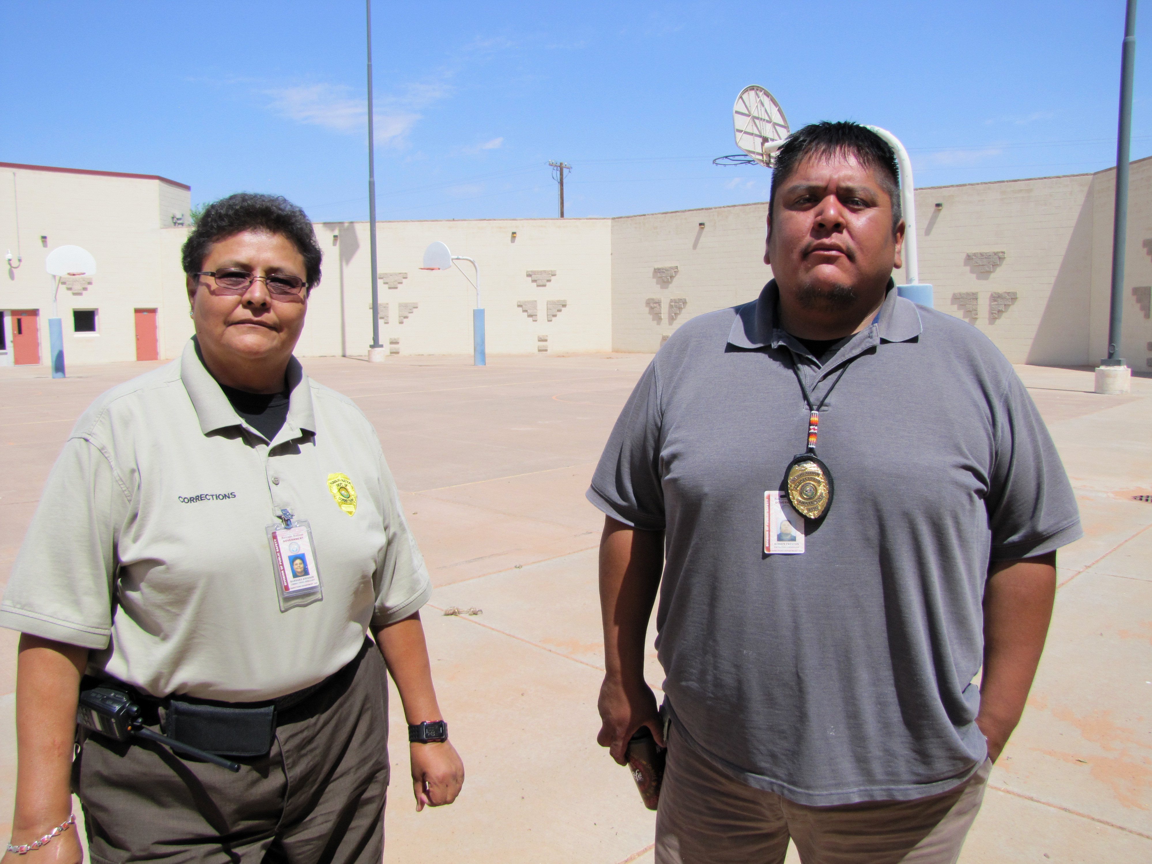 Sgt. Barbara Johnson and Corrections Lt. Robbin Preston run the Tuba City Juvenile Detention Center on the Navajo Nation. (NPR)