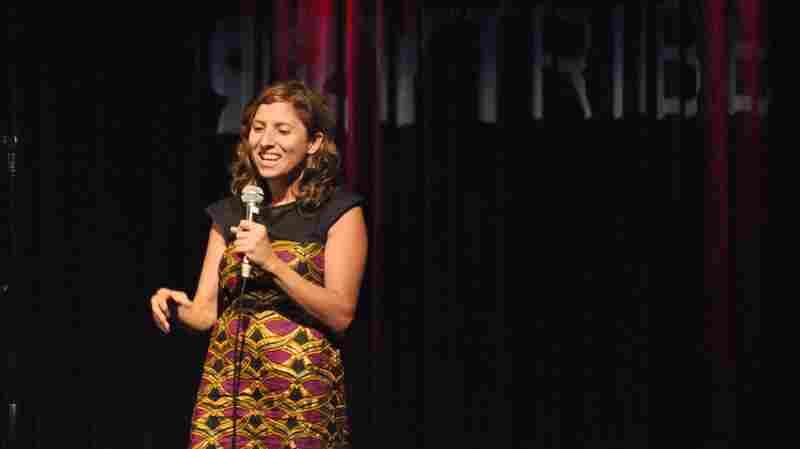 Starlee Kine performs at RISK! The Chase at 92YTribeca, New York City, in 2010. Kine is now the creator and host of the podcast The Mystery Show