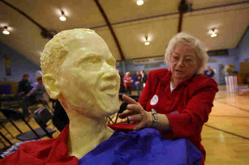The late Norma Lyon, who sculpted butter for the fair for 46 years, created a bust of then-Sen. Barack Obama in 2007. The bust was made from 23 pounds of butter.