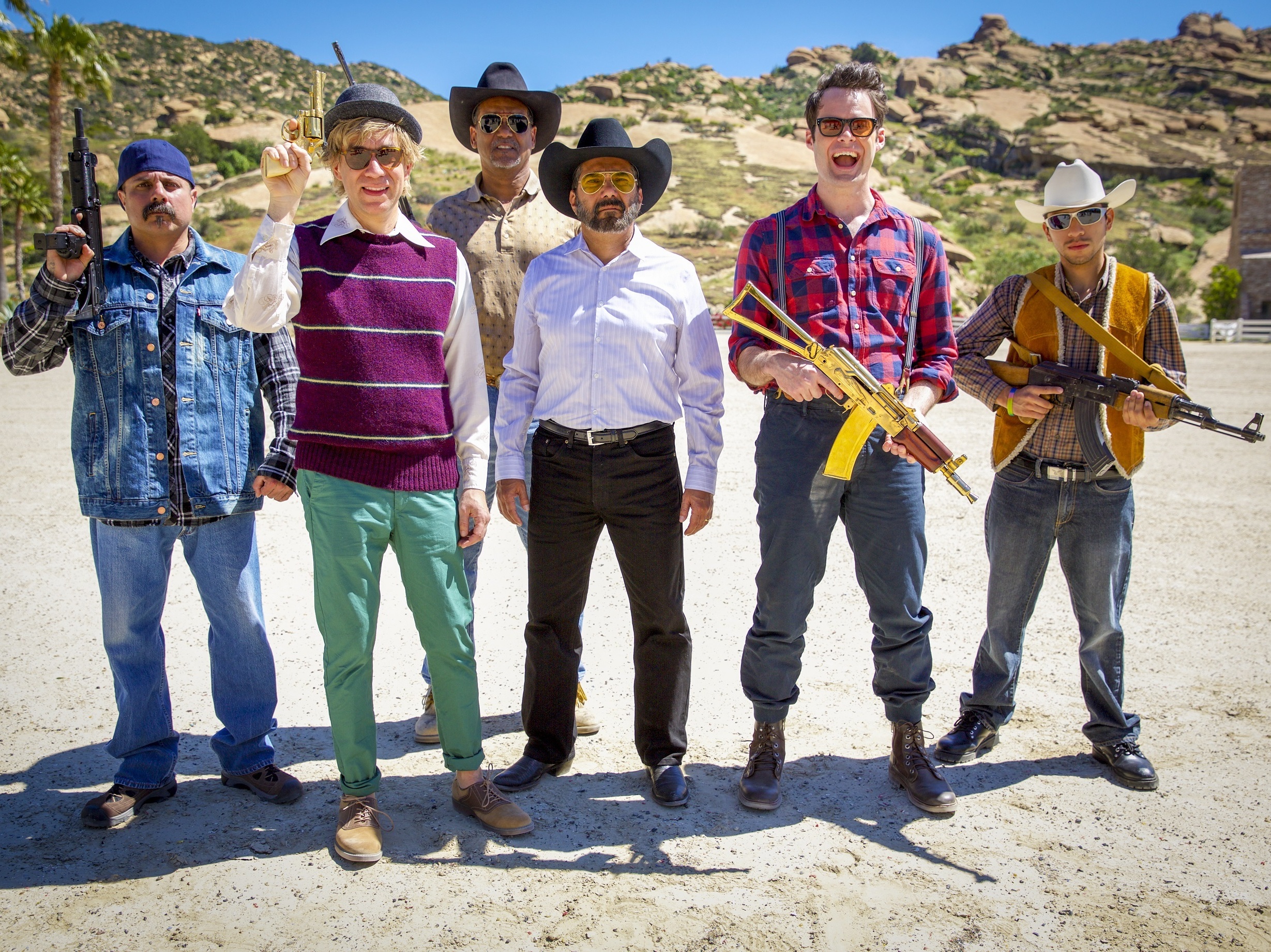 In Dronez: The Hunt for El Chingon, Armison and Hader play a pair of hipster reporters on the trail of a drug lord.