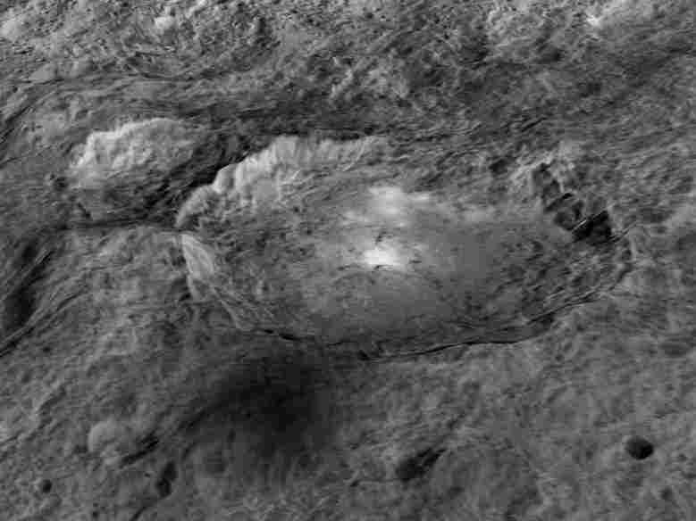 The bright spots on Ceres that lie in a crater named Occator.