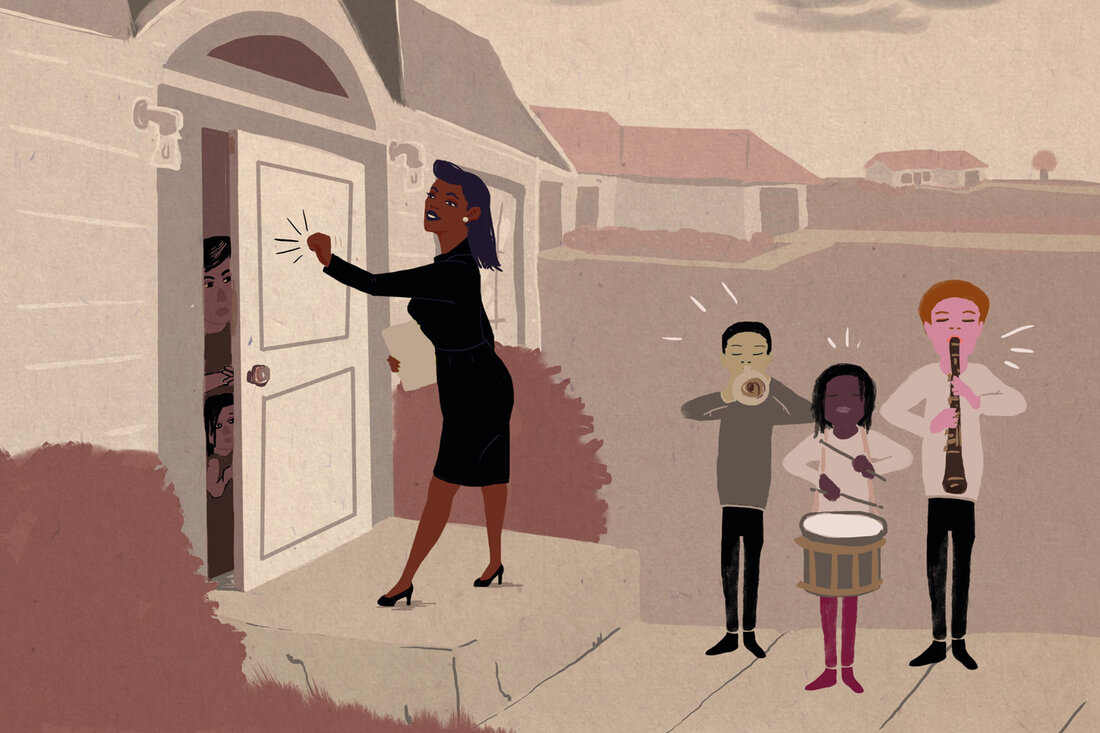 home visit of Door-knocking.