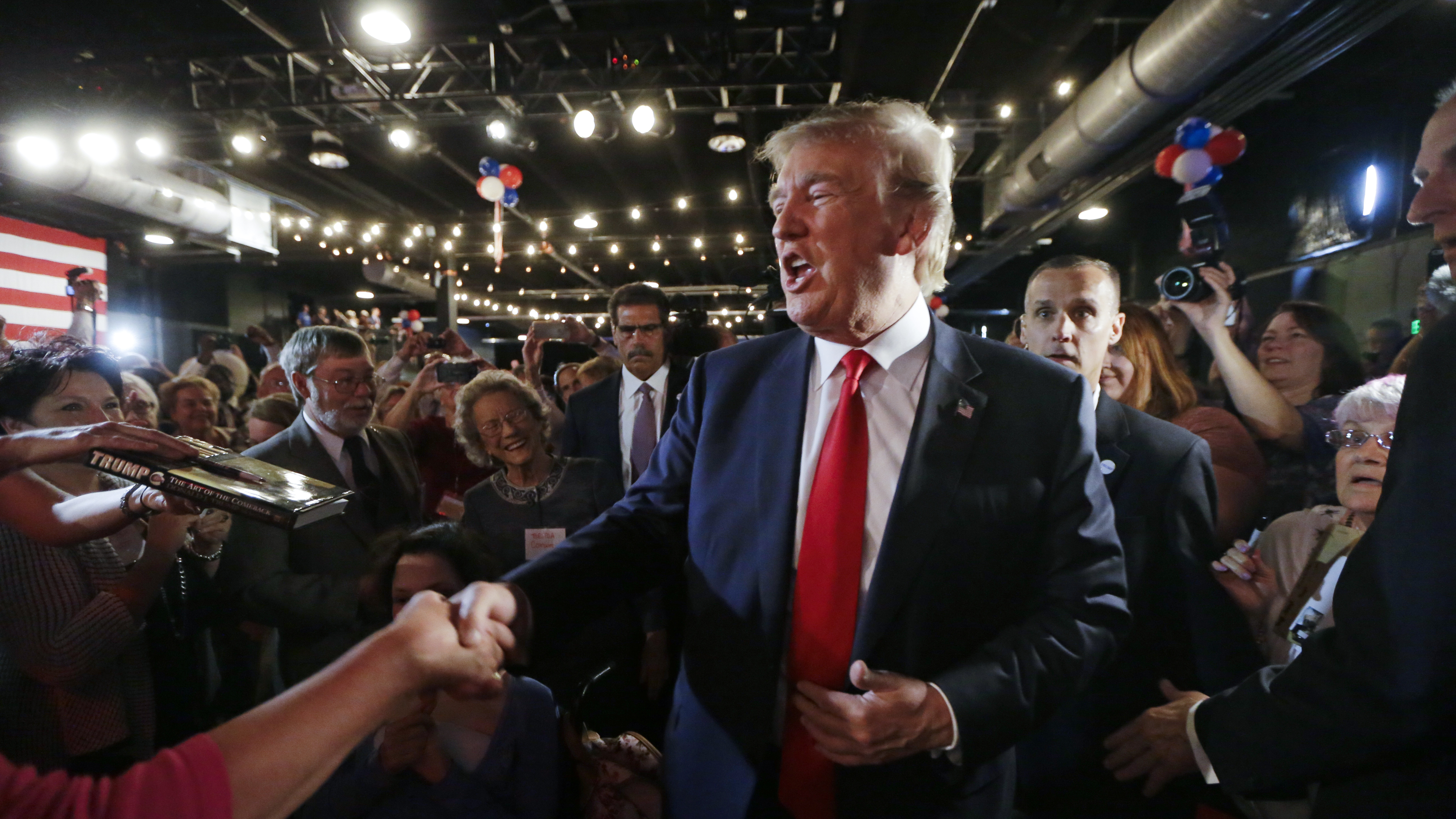 Donald Trump arrives at the National Federation of Republican Assemblies on Saturday in Nashville, Tenn., ahead of his speech before the conservative group.