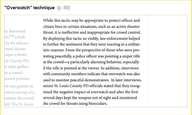 "While this tactic may be appropriate to protect officer and citizen lives in certain situations, such as an active shooter threat, it is ineffective and inappropriate for crowd control."