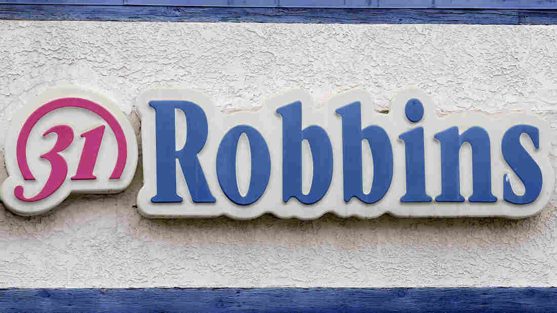 A sign for the Baskin-Robbins ice-cream store in Los Angeles.