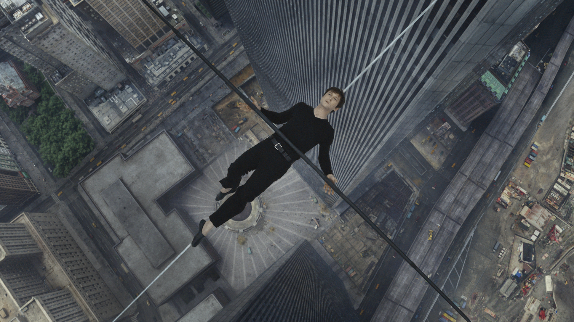 <em>The Walk</em> dramatizes the French high-wire artist Philippe Petit's (Joseph Gordon-Levitt) 1974 walk between the Twin Towers of the World Trade Center. (Courtesy of Sony Pictures)