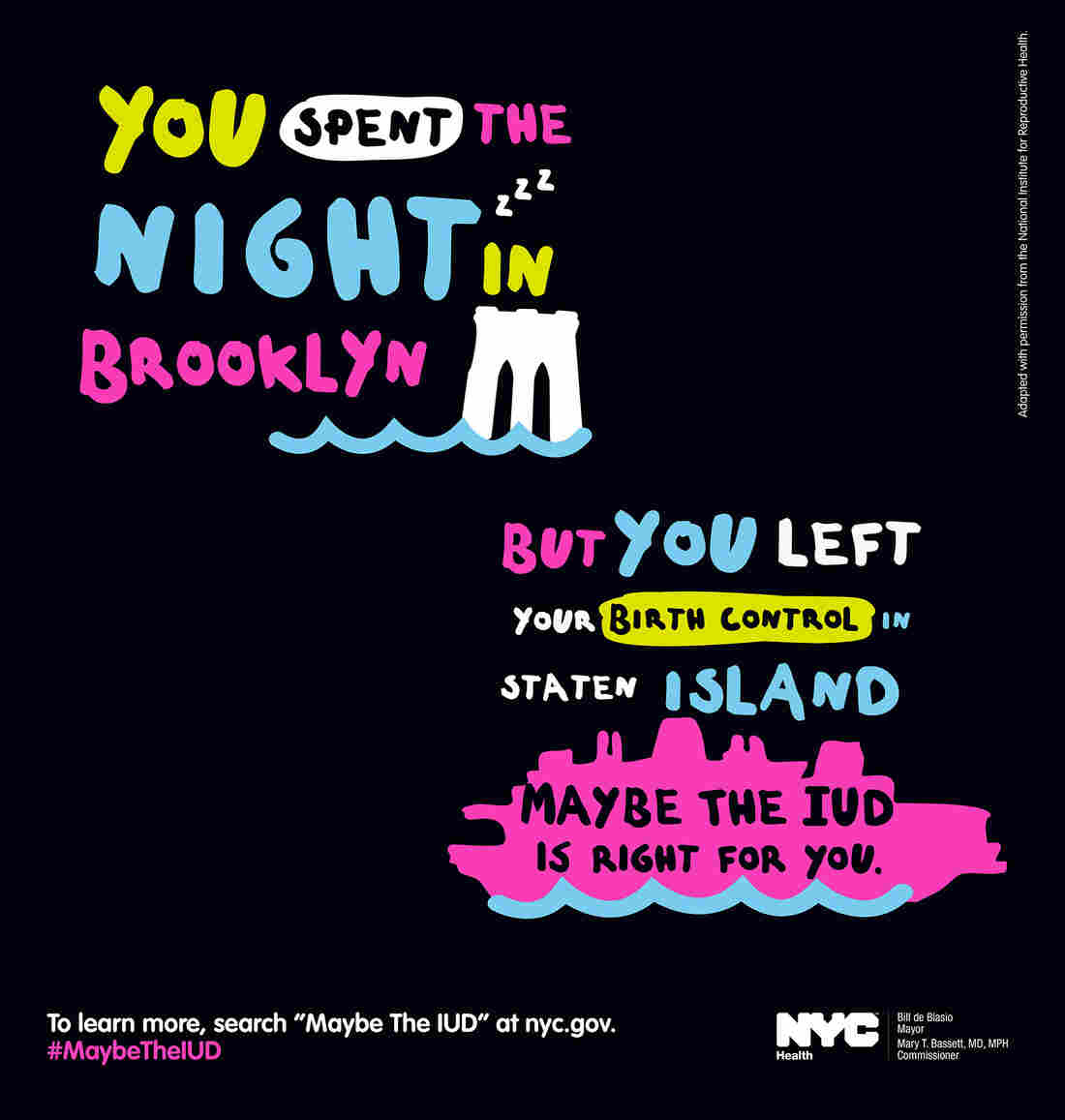 One of the posters from the "Maybe the IUD" campaign.
