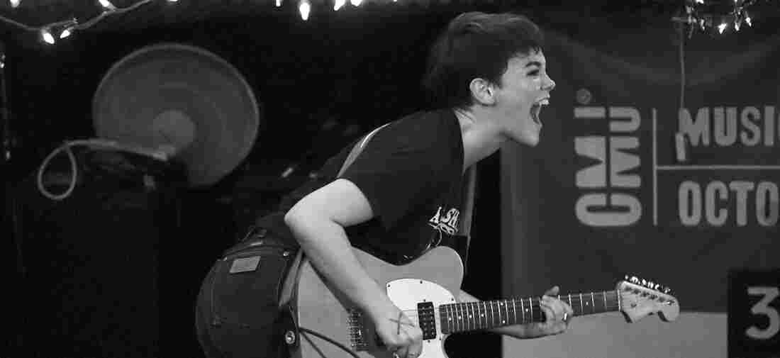 Diet Cig played at Cake Shop in Manhattan's Lower East Side during CMJ.