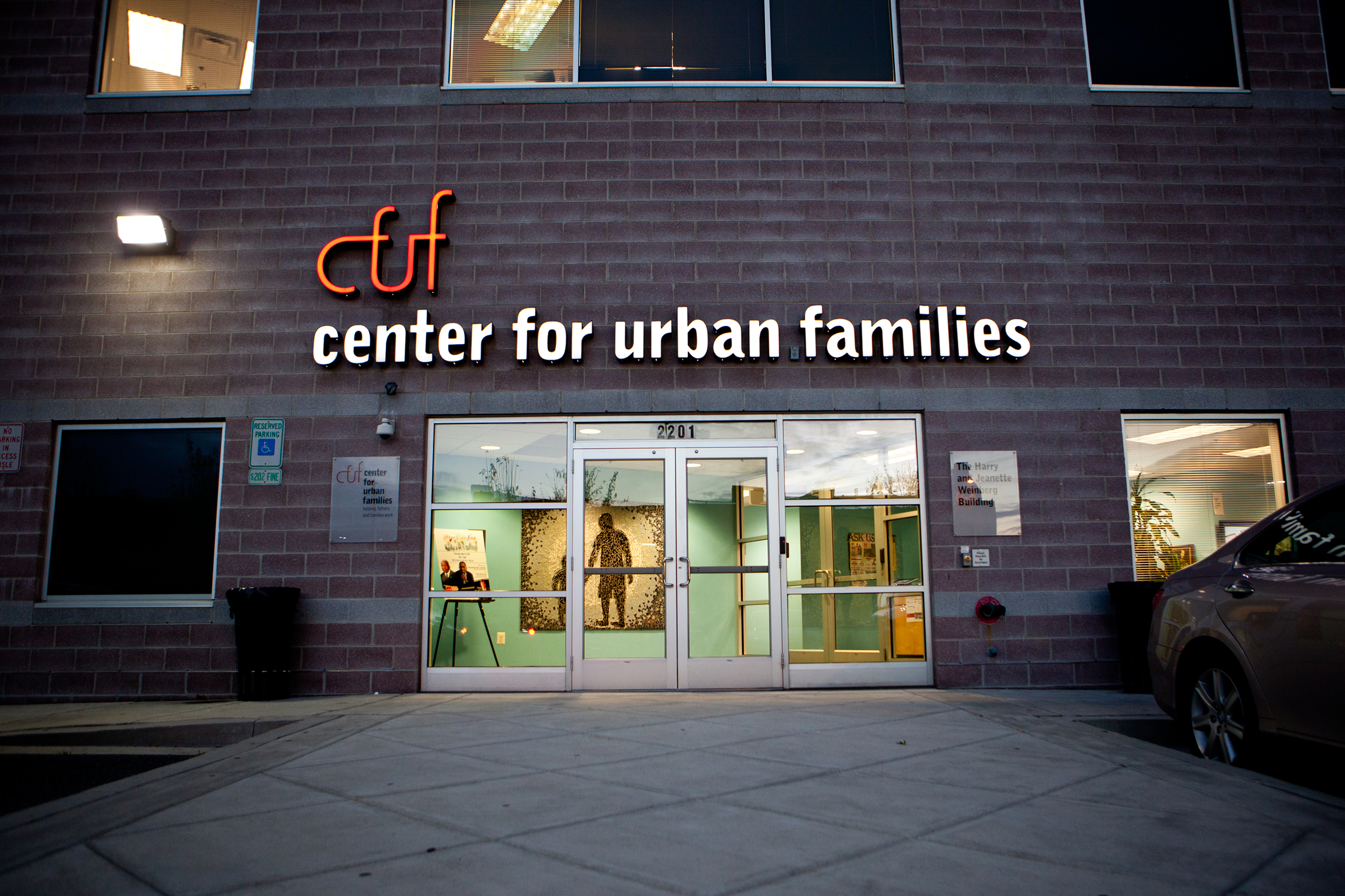The Center for Urban Families in Baltimore (shown here on Nov. 11) is a nonprofit that provides job training, parenting programs and other help for low-income families.