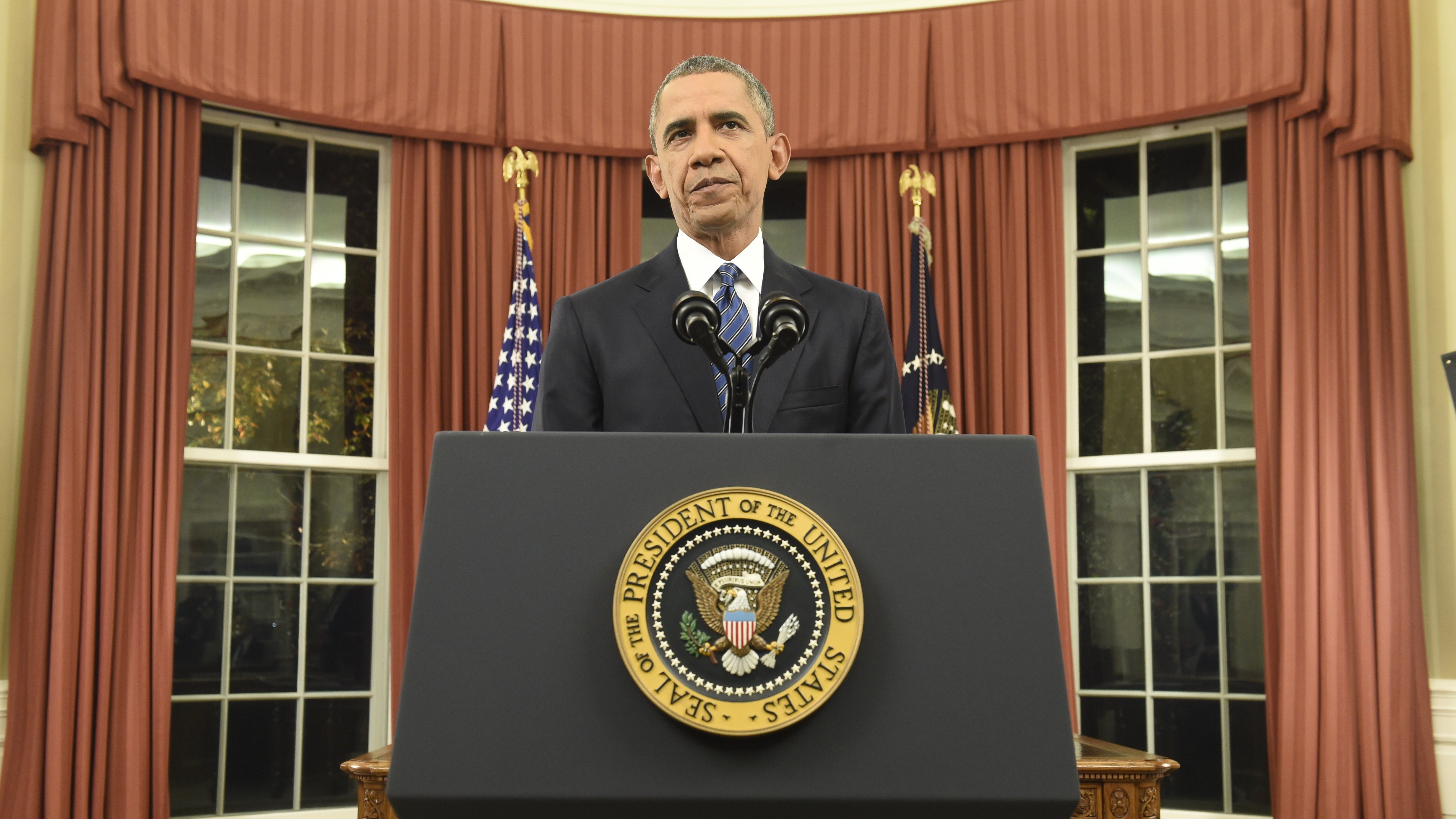 From Oval Office President Obama Vows U S Will Defeat Isis The Two Way Npr