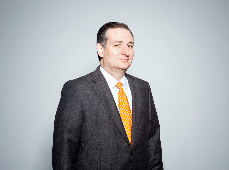 Ted Cruz visited NPR headquarters on Tuesday to talk with Steve Inskeep about his plans for protecting the U.S. from terrorist attacks and his views on climate change. (Ariel Zambelich/NPR)