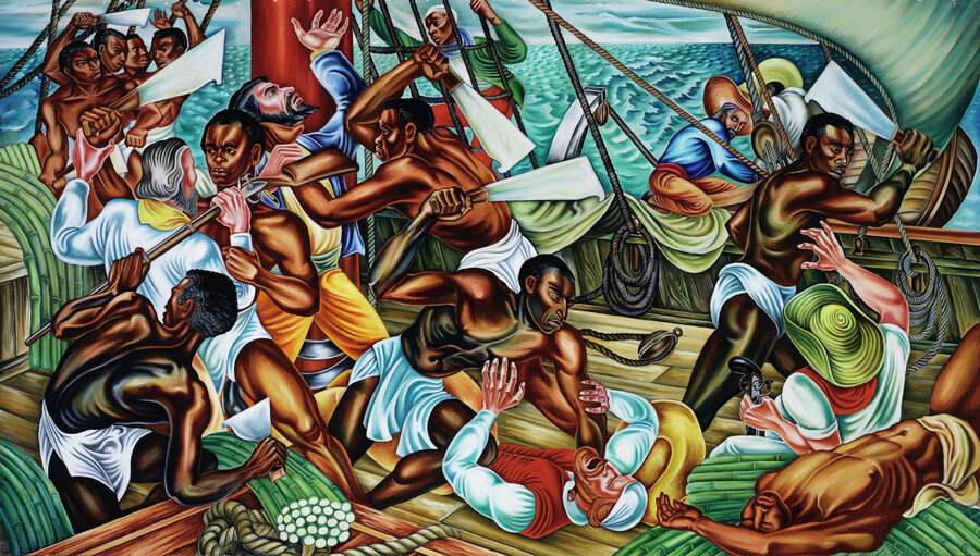 black artist painting