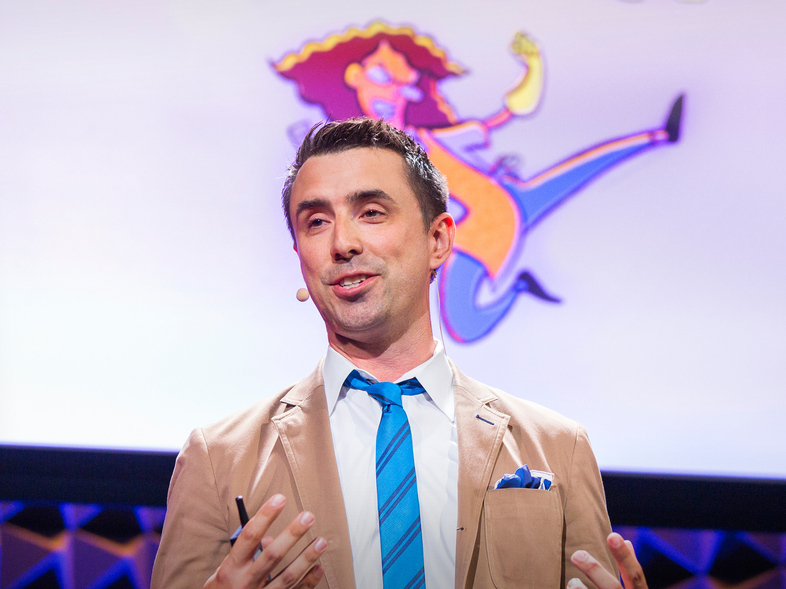 "There's no way I'd be doing what I'm doing today if it weren't for those mentors." — Jarrett J. Krosoczka (Ryan Lash/TED)