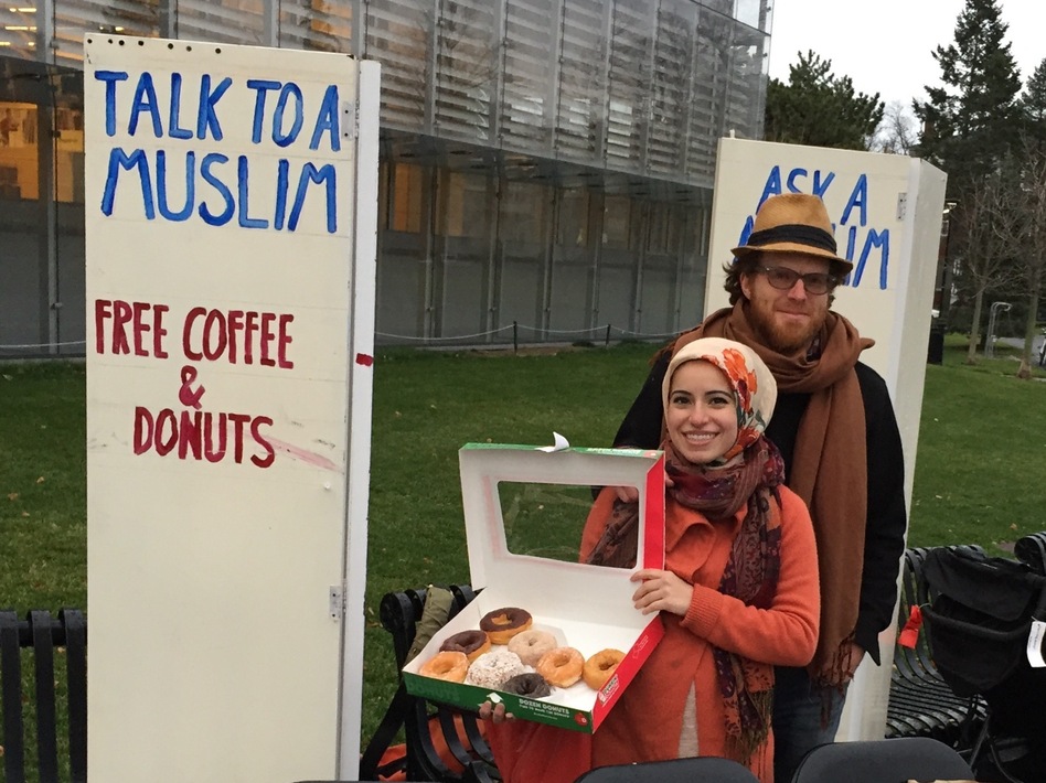 The conversation was edifying and rewarding, Haydar says — but the doughnuts weren't bad, either. (Courtesy of Mona Haydar)