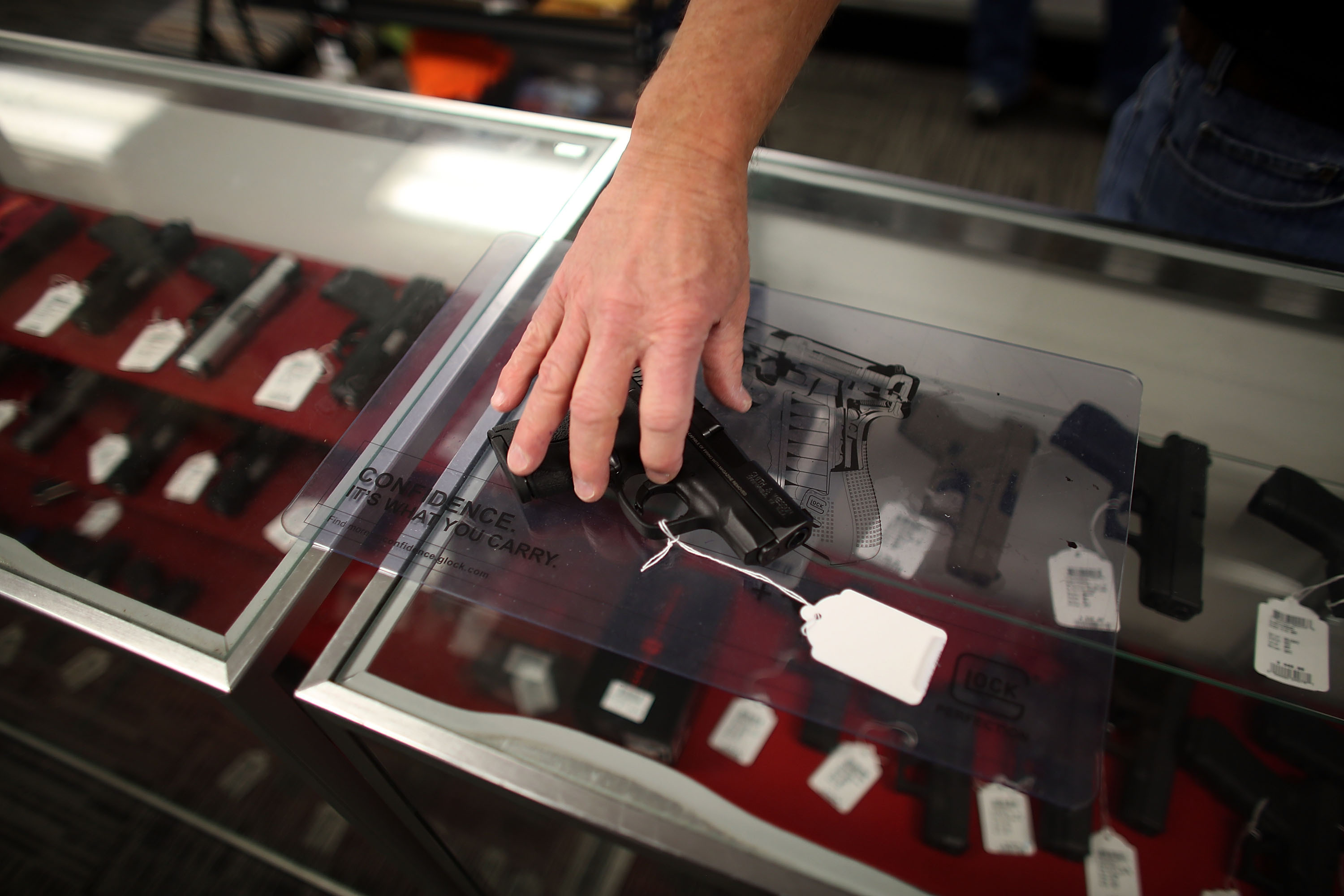 <!--?xml version=&quot;1.0&quot; encoding=&quot;UTF-8&quot; standalone=&quot;no&quot;?-->The handgun sales counter at Northwest Armory in Portland, Ore. (NPR)