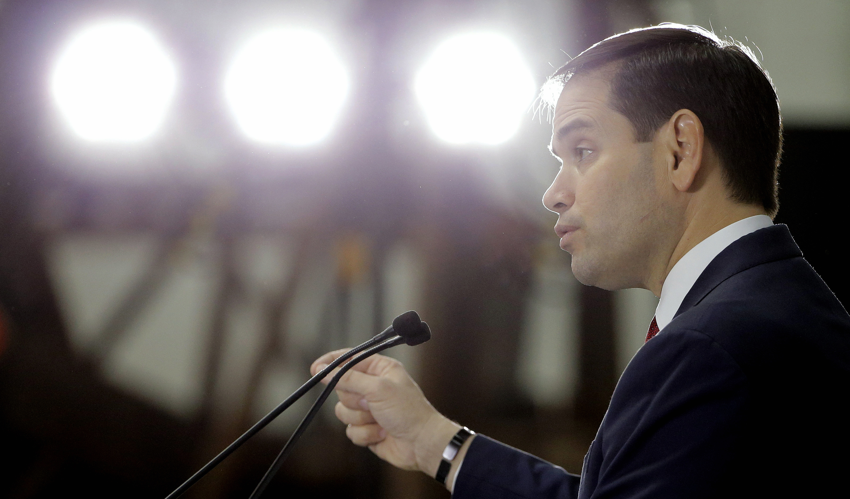 Sen. Marco Rubio, R-Fla. speaks during a campaign stop in Sarasota, Fla.
