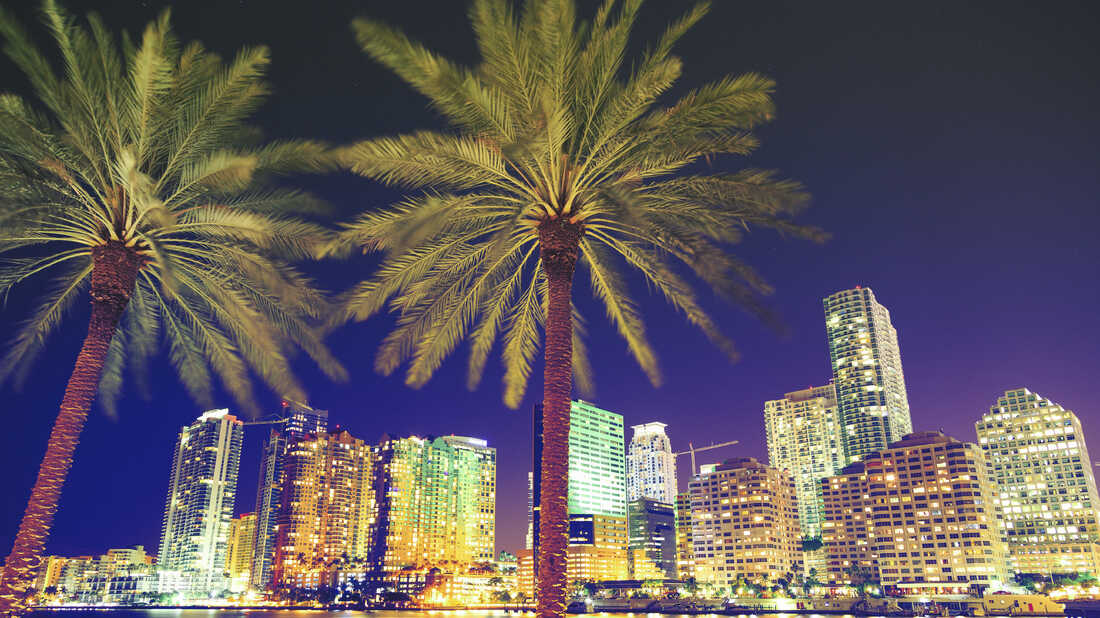 Downtown Miami by night.
