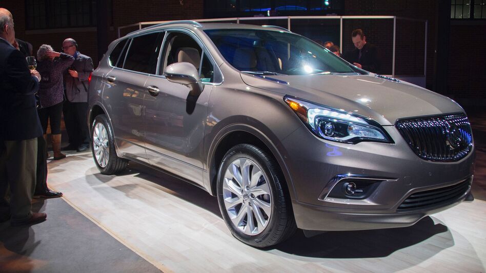 The Buick Envision, built in China, was on display at the North American International Auto Show in Detroit. It will soon go on sale in the U.S. (Jim Watson/AFP/Getty Images)