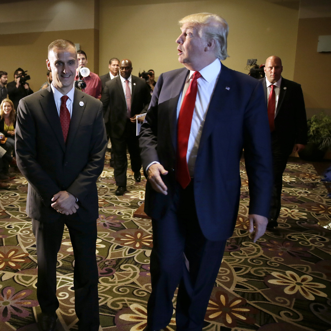 Republican presidential candidate Donald Trump with his campaign manager, Corey Lewandowski, in Iowa last year. Republican presidential candidate Donald Trump with his campaign manager, Corey Lewandowski, in Iowa last year.