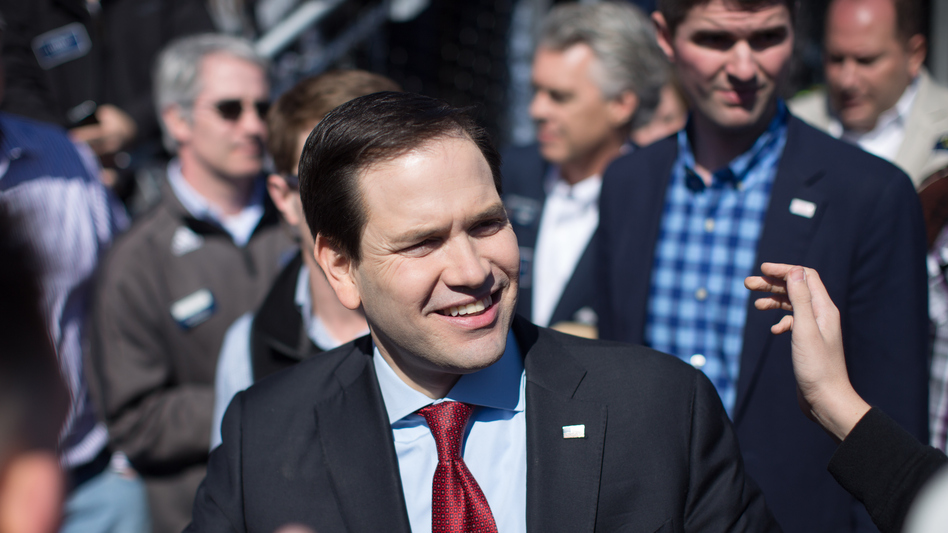 Marco Rubio at a campaign rally in Georgia Saturday. (Branden Camp/Getty Images)