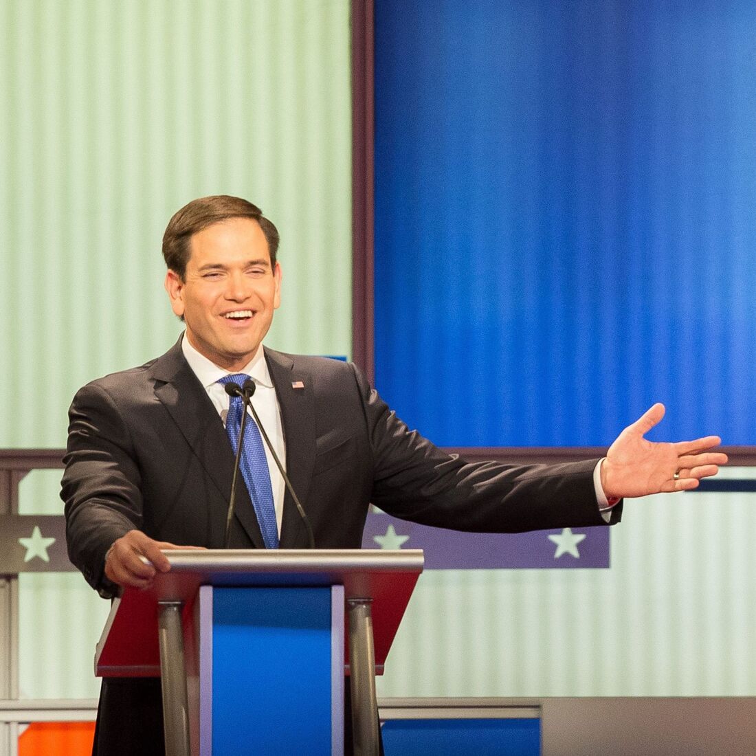 Marco Rubio and Donald Trump participate in the Republican presidential debate in Detroit. Marco Rubio and Donald Trump participate in the Republican presidential debate in Detroit.