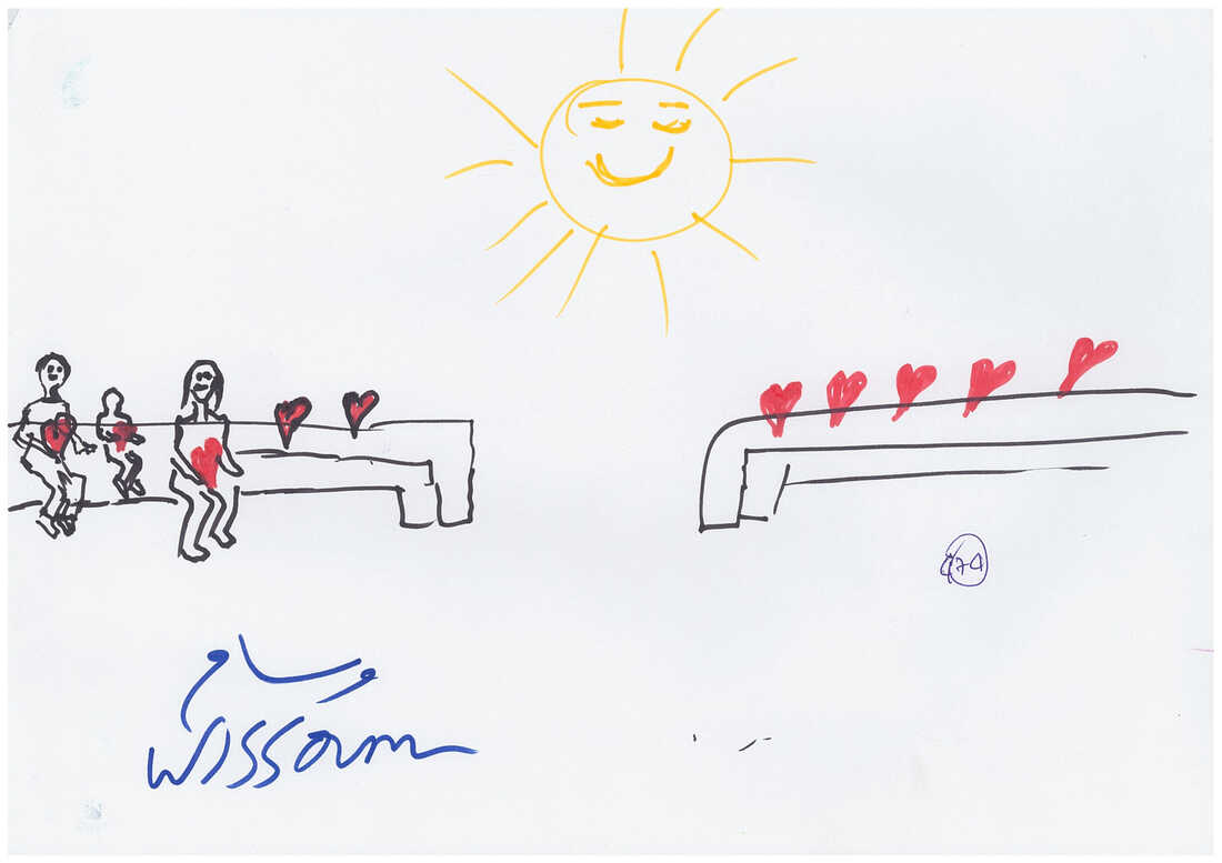 Although Save the Children didn't record the age of the kids, Ardino suspects that this image was drawn by an older boy or girl.