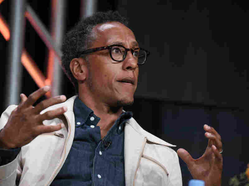 Andre Royo speaks on a panel at the Beverly Hilton Hotel on Aug. 3, 2015, in Beverly Hills, Calif.