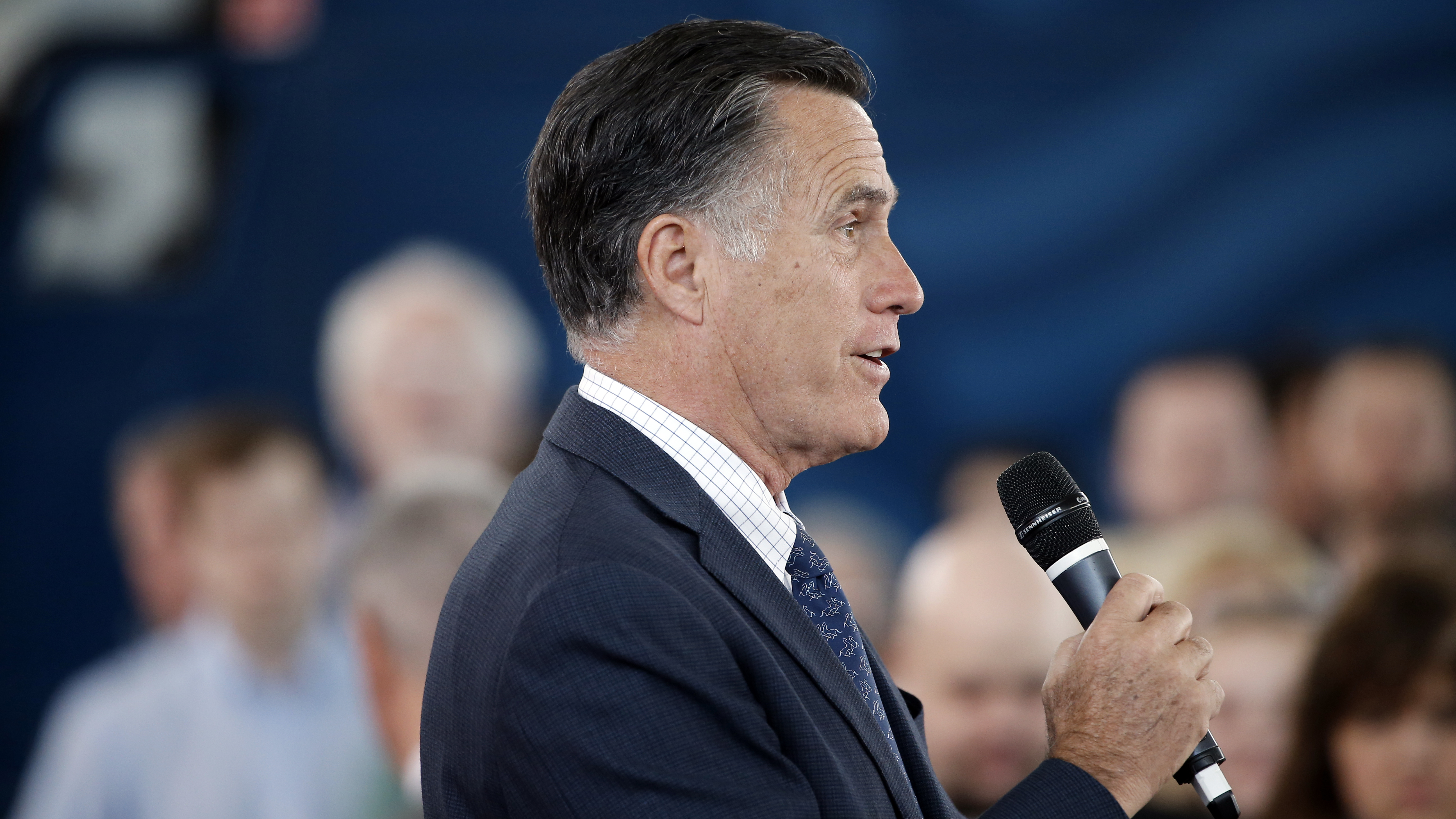 Former Republican presidential candidate Mitt Romney speaks during Republican presidential candidate, Ohio Gov. John Kasich campaign stop last week in Ohio.