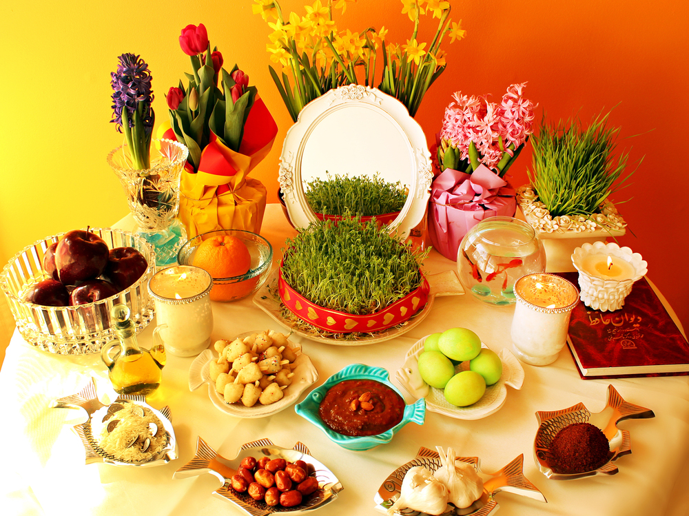 In every home, the haftseen table is decorated with seven items â since seven is considered a lucky number. Each item begins with the letter sin (s) in Persian, and each item is a symbol of spring and renewal.