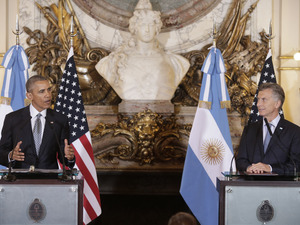 President Obama announced the declassification of new documents at a Wednesday news conference with Argentine President Mauricio Macri at the Casa Rosada Presidential Palace in Buenos Aires.