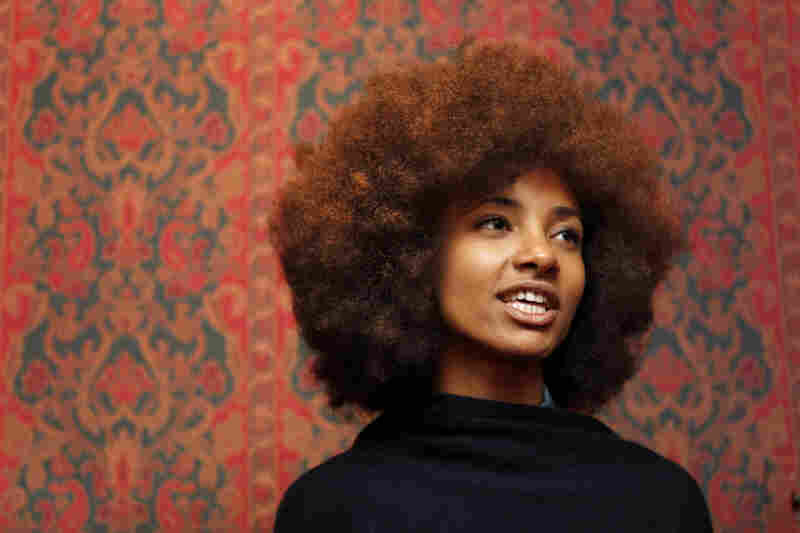 Jazz musician and singer Esperanza Spalding speaks at the Smithsonian's National Museum of American History in Washington, D.C., in 2011.