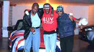 Dean Blunt, left, with the other two members of Babyfather, Escrow and Gassman, who have just released BBF Hosted by DJ Escrow.