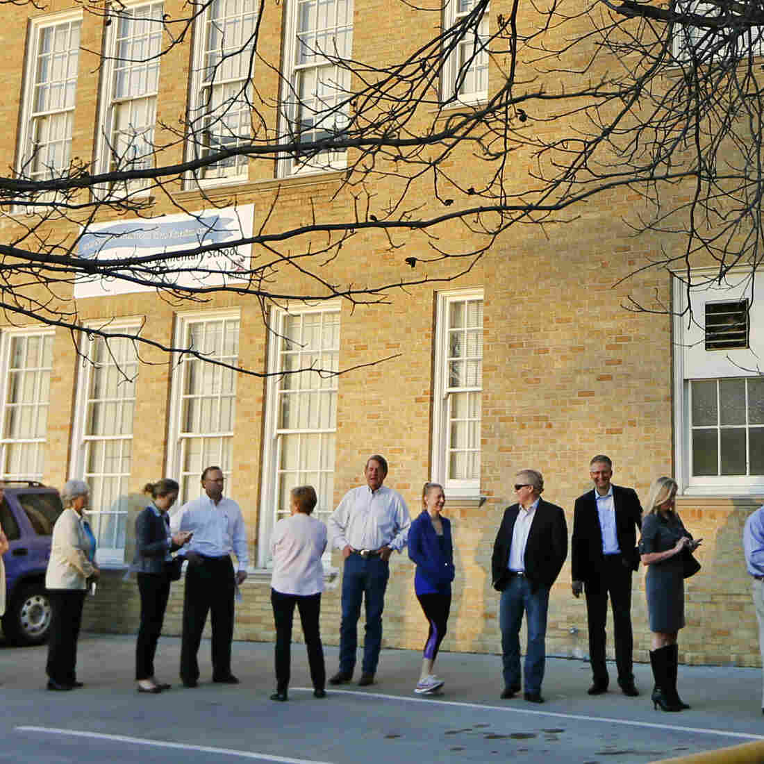 Voters line up to cast their ballots on Super Tuesday, March 1, in Fort Worth, Texas.