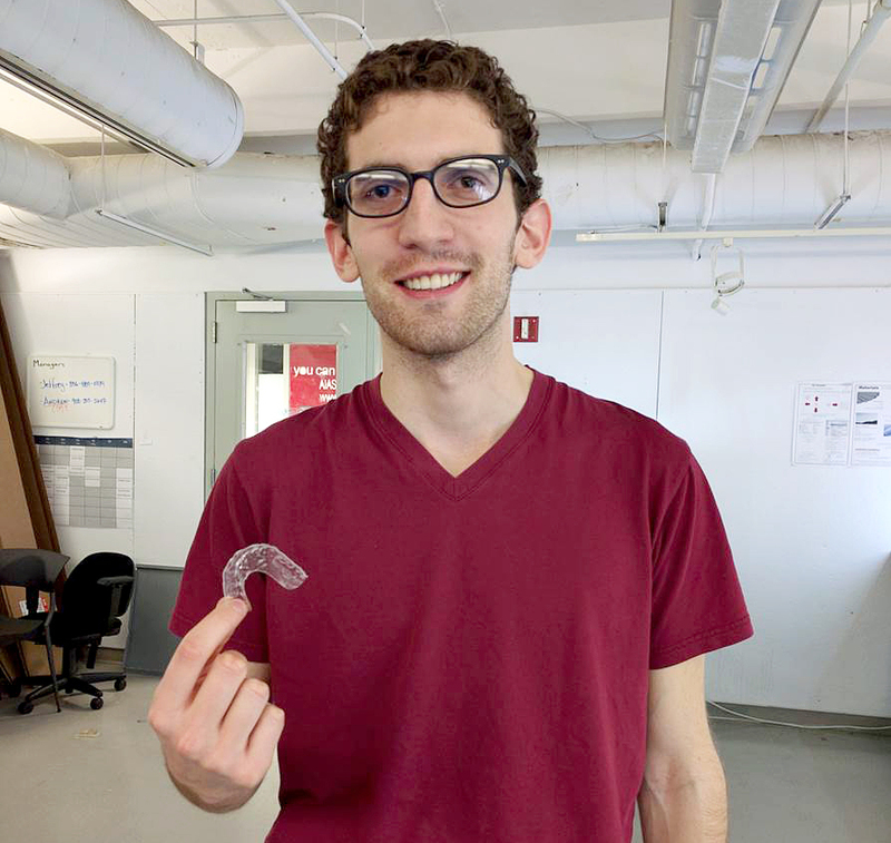 Dudley used a 3-D printer to create dental aligners to straighten his crooked teeth. Dudley used a 3-D printer to create dental aligners to straighten his crooked teeth.
