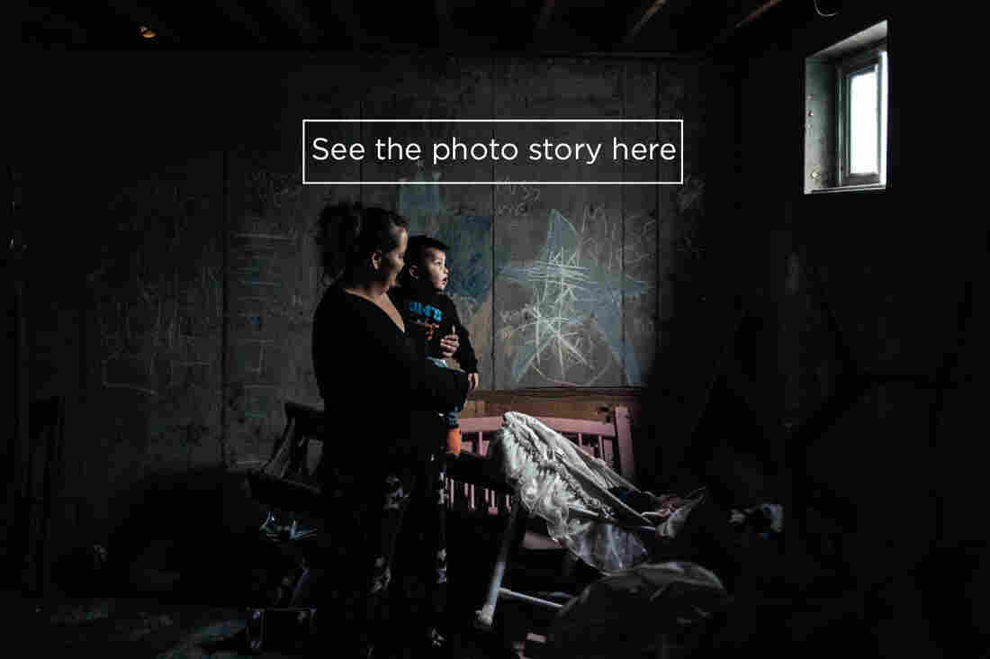 Inyan Pedersen, 34, with her son Knowledge. Doctors scheduled Pedersen to deliver her two younger children by C-sections because the closest birthing center is two hours away.