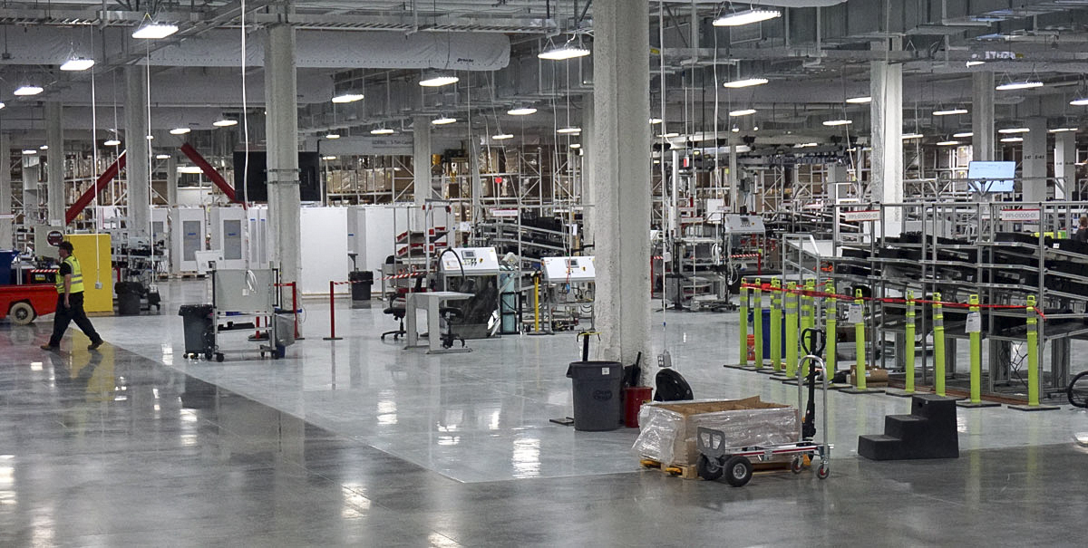 The production line at Tesla's Gigafactory is already operating for the Powerwall, a battery designed to store electricity from solar panels in average homes.