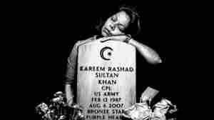 Elsheba Khan at the grave of her son, Spc. Kareem Rashad Sultan Khan, in Section 60 of Arlington National Cemetery, 2008. Spurred by the September 11 attacks on the World Trade Center, Khan, a Muslim, enlisted immediately after graduating high school in 2005 and was sent to Iraq in July 2006. He was killed a year later.