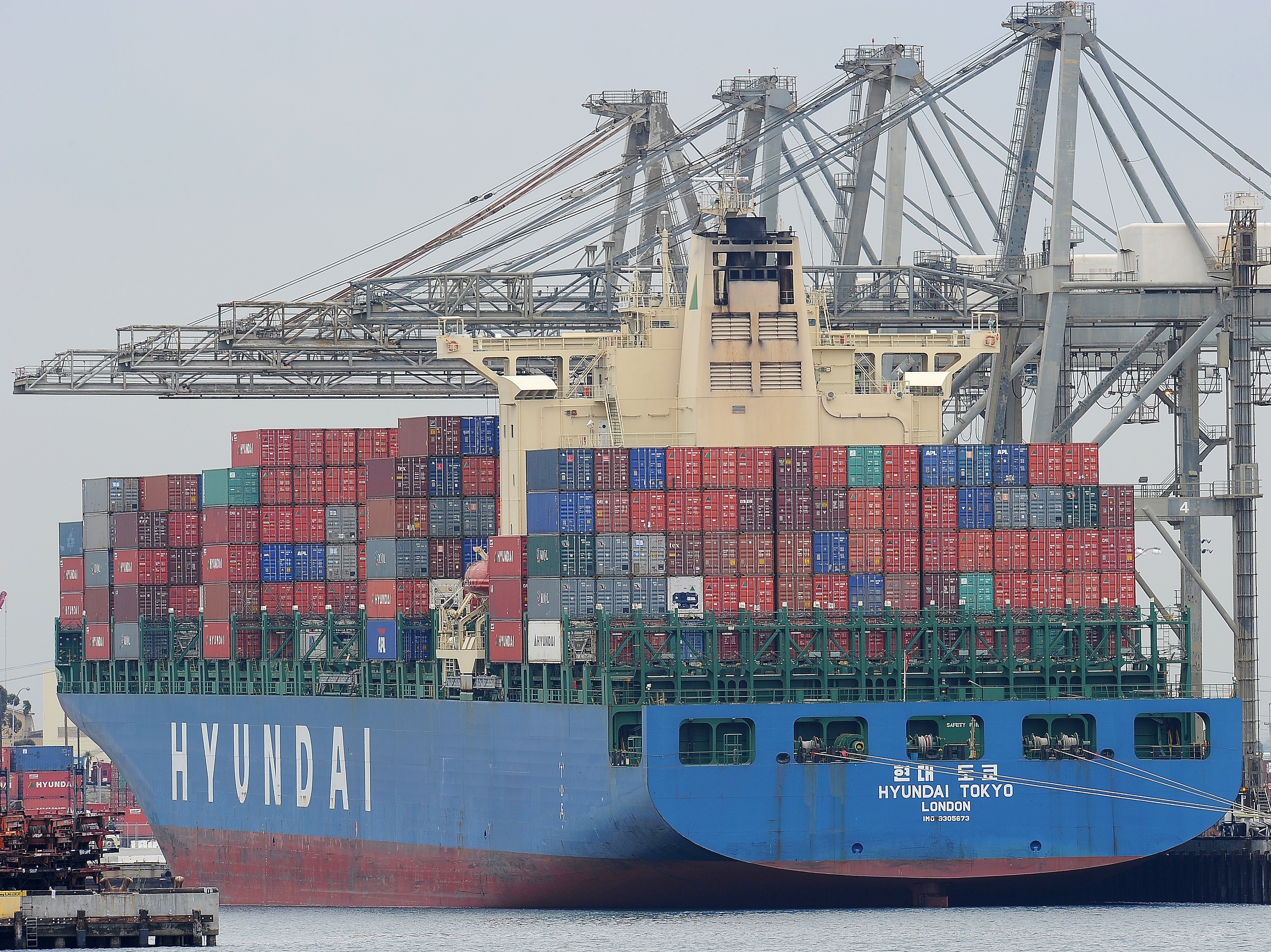 A container ship is unloaded at the Port of Los Angeles. Voters in this year's presidential election have deep feelings about trade — and often are at odds with each other about it.