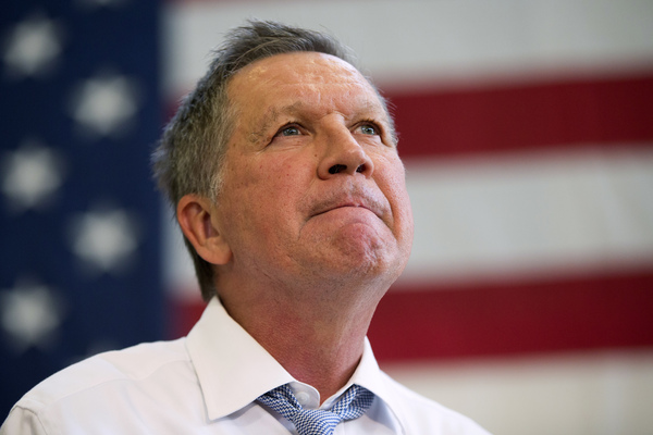 Republican presidential candidate John Kasich speaks during a town hall at Thomas farms Community Center on Monday in Maryland.