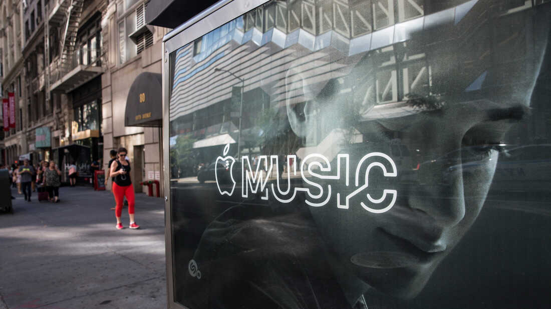 An advertisement for Apple Music in New York City in 2015.