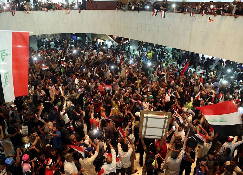 Who Are The Demonstrators Who Stormed Iraq S Green Zone And Parliament The Two Way Npr