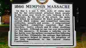 The sign, a private marker placed by the NAACP, and approved by the National Park Service, as it now stands in Army Park.