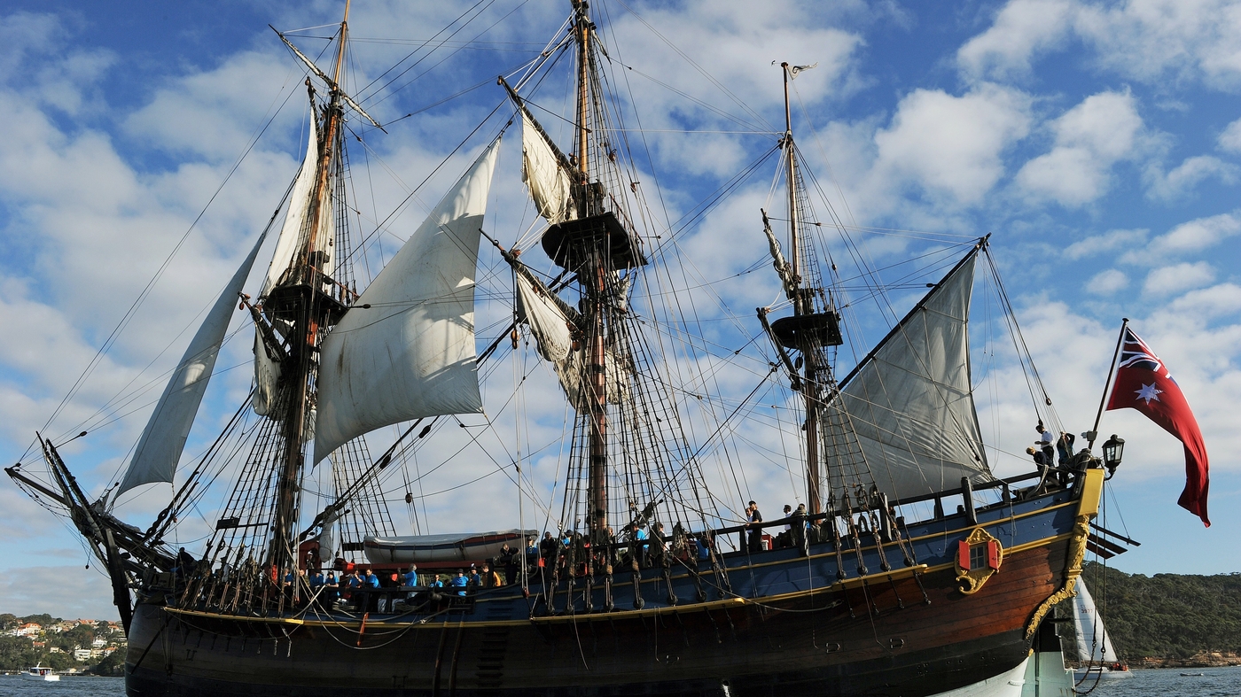 Captain Cook's Ship, The Endeavor, Likely In Newport Harbor, Rhode