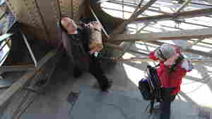 Composer Joseph Bertolozzi has created a composition from the sounds of the Eiffel Tower, striking practically every surface he could reach and recording it.