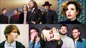 Clockwise from upper left: My Morning Jacket, Haley Bonar, The 1975, SOAK